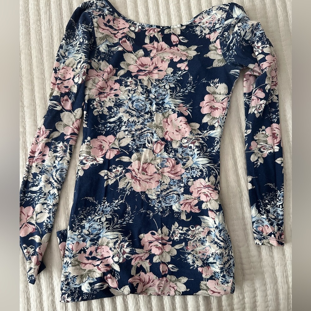 Guess Bodycon Floral Dress Scoop Back